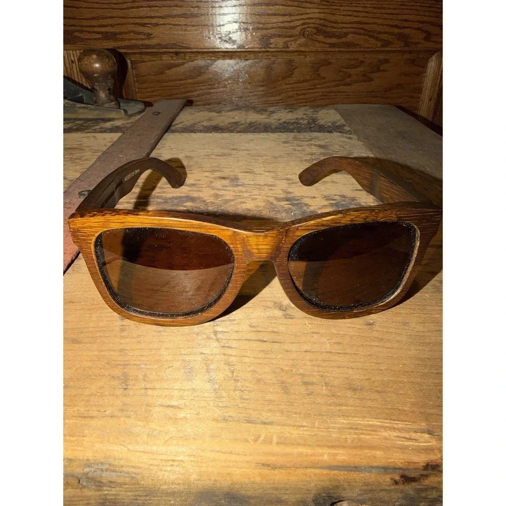 Cloudfield Manhattan Wood Frame Sunglasses Unisex Handcrafted‎ Brown
